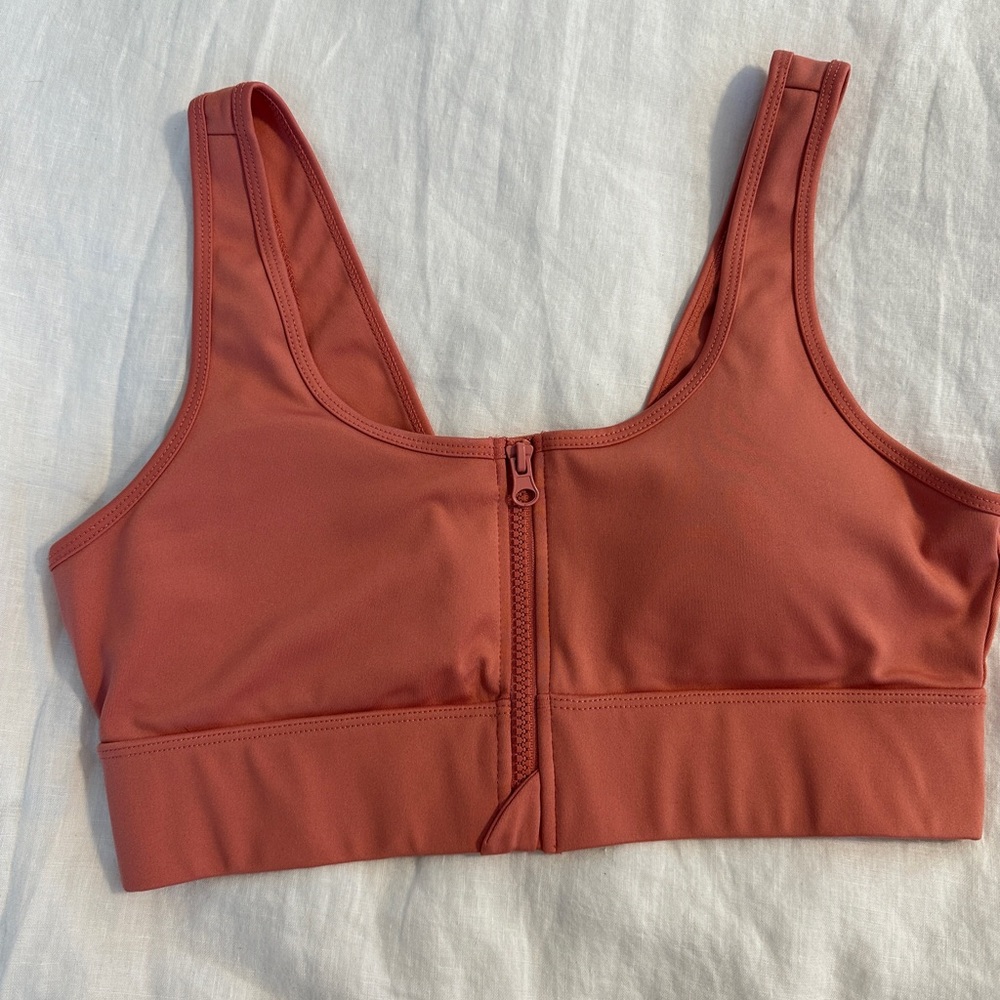 Zip front sports bra